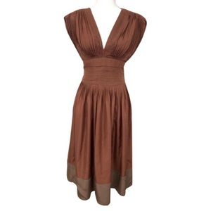 🤎 #BCBGmaxazria Size 8 Brown Silk Dress Worn Once